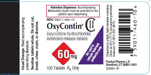 Oxycontin 60 mg label